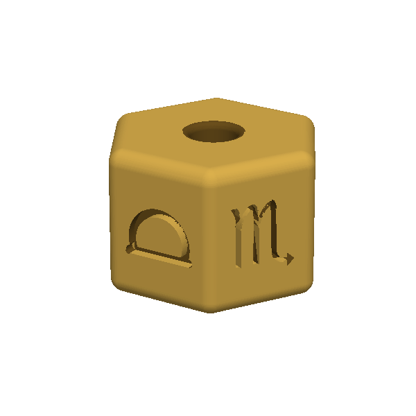 3D render of engraved hex bead